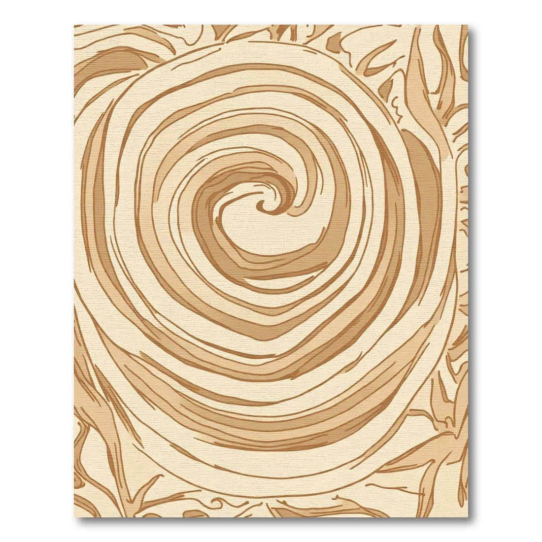 Earthy Swirl Abstract Medallion Rug
