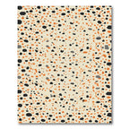 Cream Black Orange Speckled terrazzo Rug