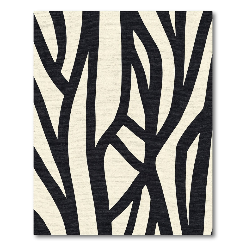 Bold Black Abstract Wavy Lines Rug