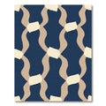Wavy Tan Beige Blobs Navy Rug