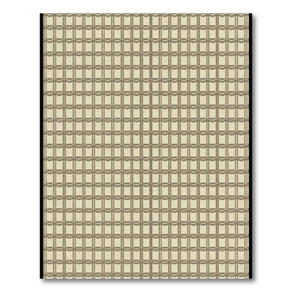 Tan Geometric Brick Weave Rug