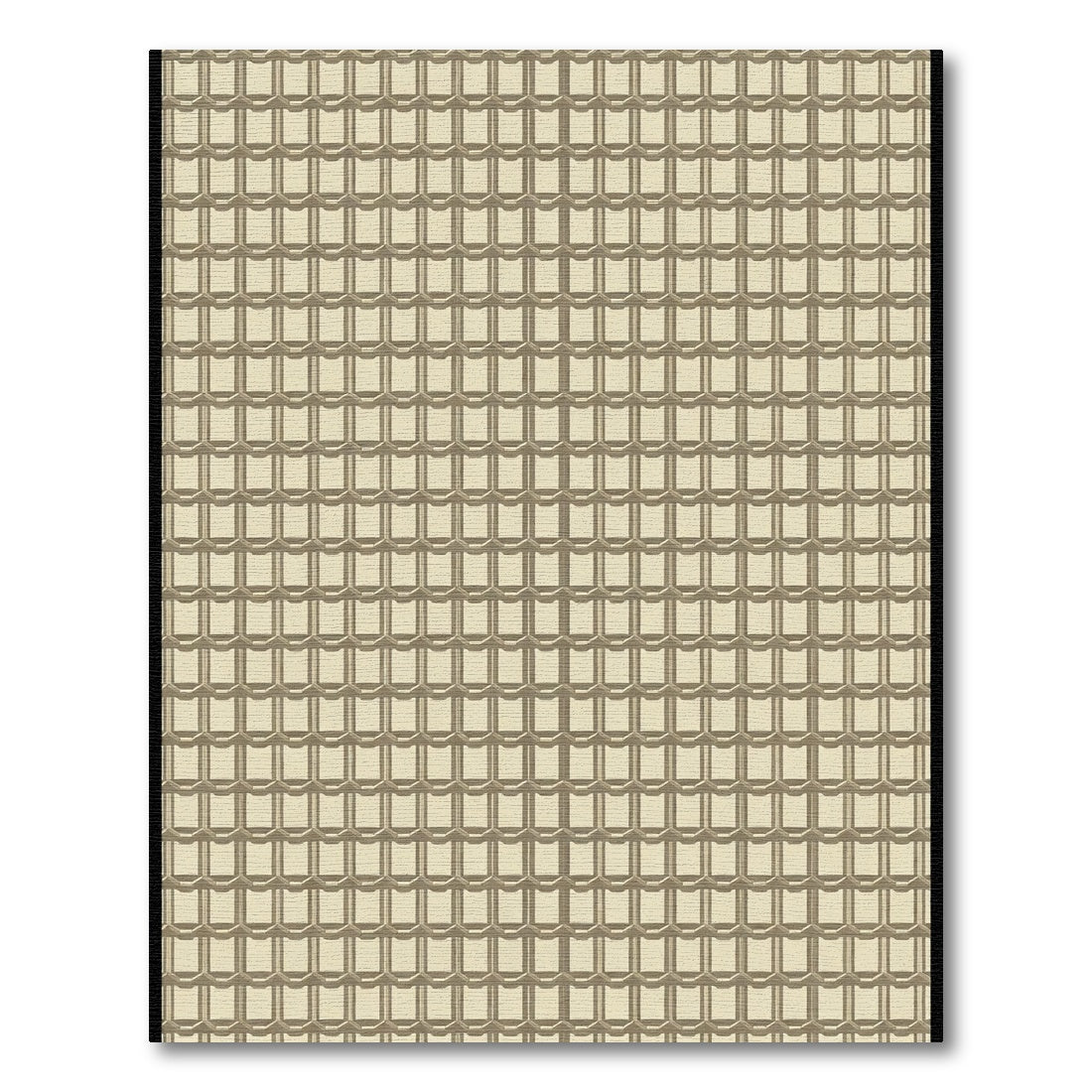 Tan Geometric Brick Weave Rug