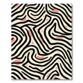 Abstract Black Cream Coral Swirls Rug