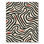 Abstract Black Cream Coral Swirls Rug