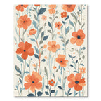 Coral Floral Garden Vines Rug