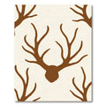 Brown Antler Silhouette Cream Rug