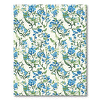 Blue Green Floral Vine Swirl Rug