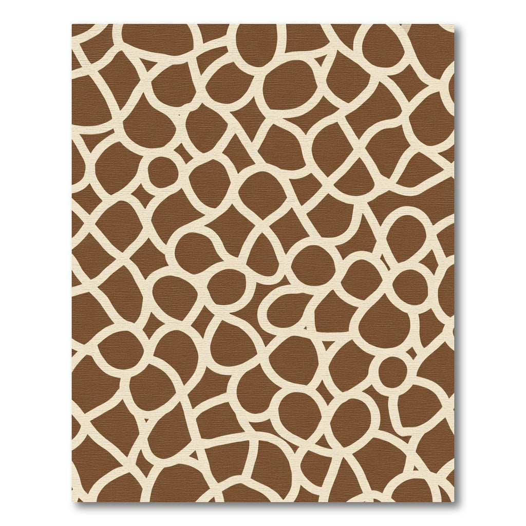 Brown Cream Organic Interlocking Shape Rug