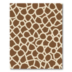 Brown Cream Organic Interlocking Shape Rug