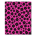 Hot Pink Black Floral Dots Rug