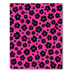 Hot Pink Black Floral Dots Rug