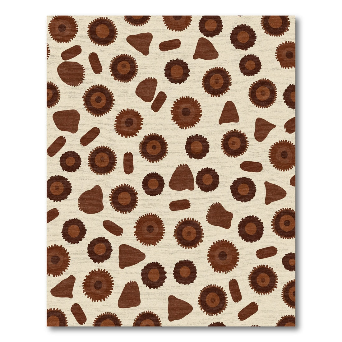 Earth Tone Abstract Sunburst Shapes Rug