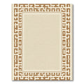 Geometric Taupe Border Modern Rug