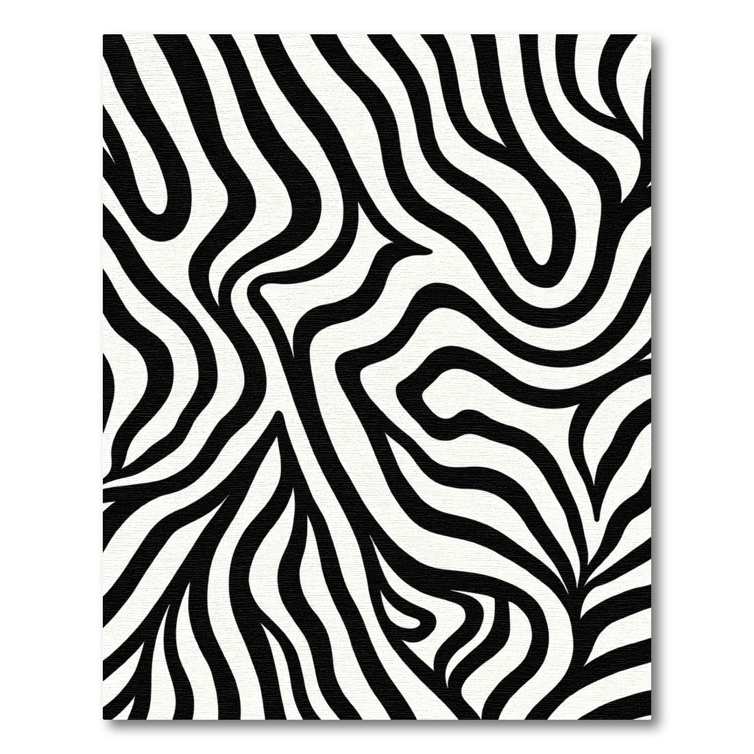 Bold Black White Abstract Zebra Rug