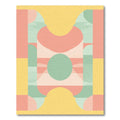 Pale Yellow Coral Mint Geometric Shapes Rug