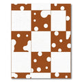 Brown White Checkerboard Polka Dot Rug