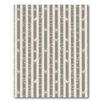 Gray Ivory Striped Butterfly Motif Rug