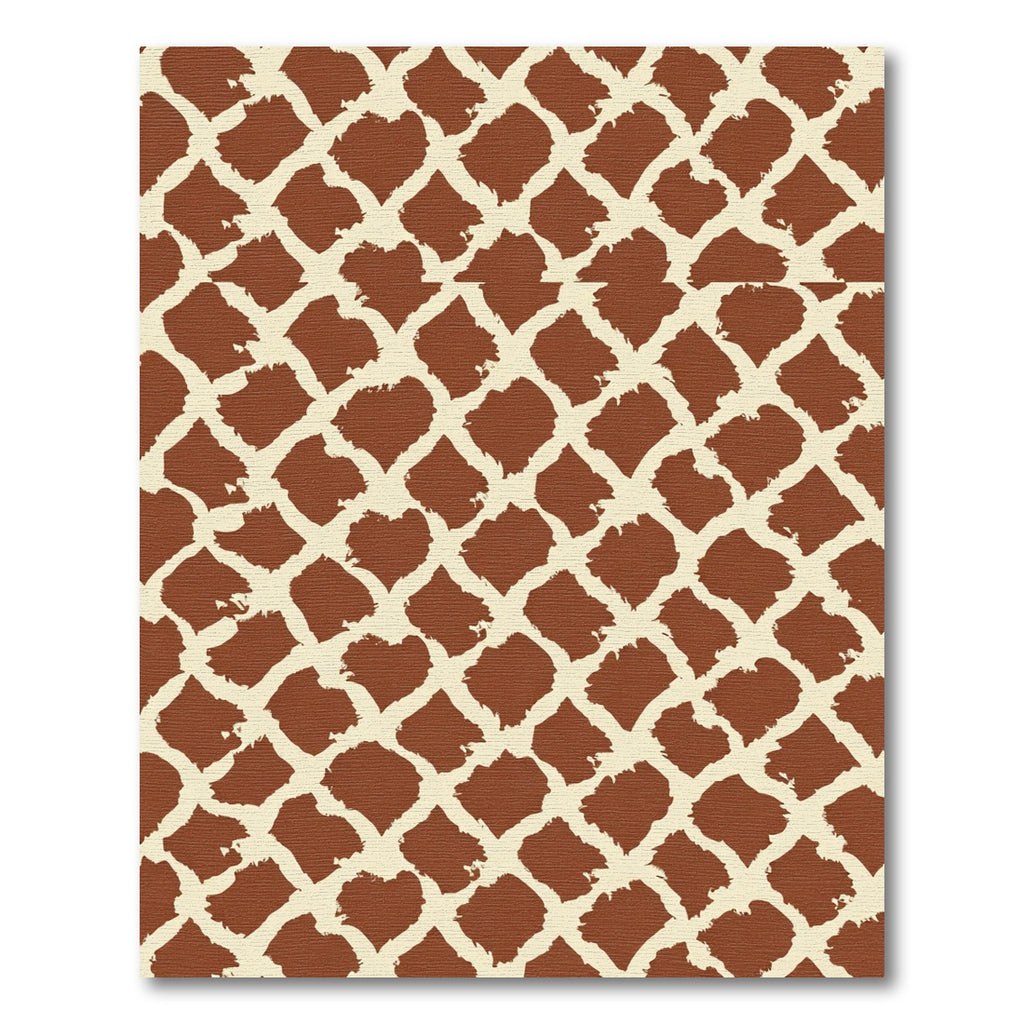 Brown Cream Jagged Geometric Net Rug