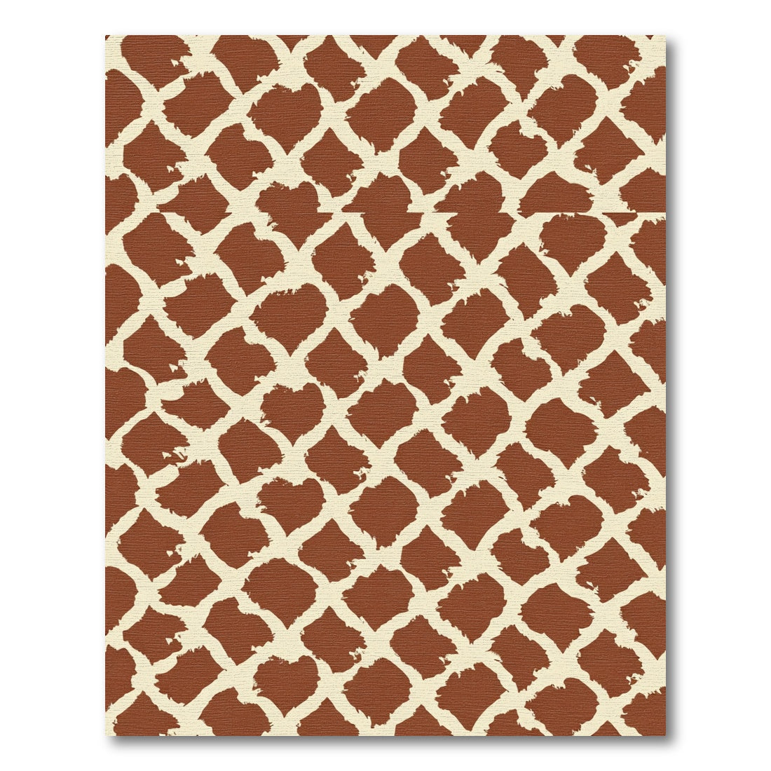 Brown Cream Jagged Geometric Net Rug