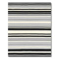 Minimalist Gray Black Cream Striped Rug