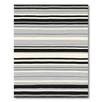 Minimalist Gray Black Cream Striped Rug
