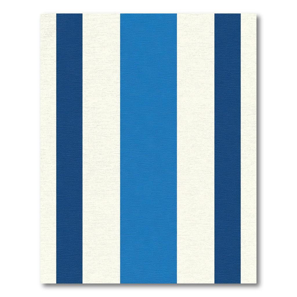 Bold Blue Cream Vertical Stripes Rug