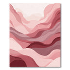 Crimson Layered Wave Landscape Rug