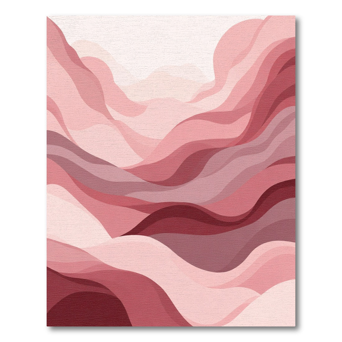 Crimson Layered Wave Landscape Rug