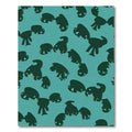 Teal Dark Abstract Animals Grouping Rug