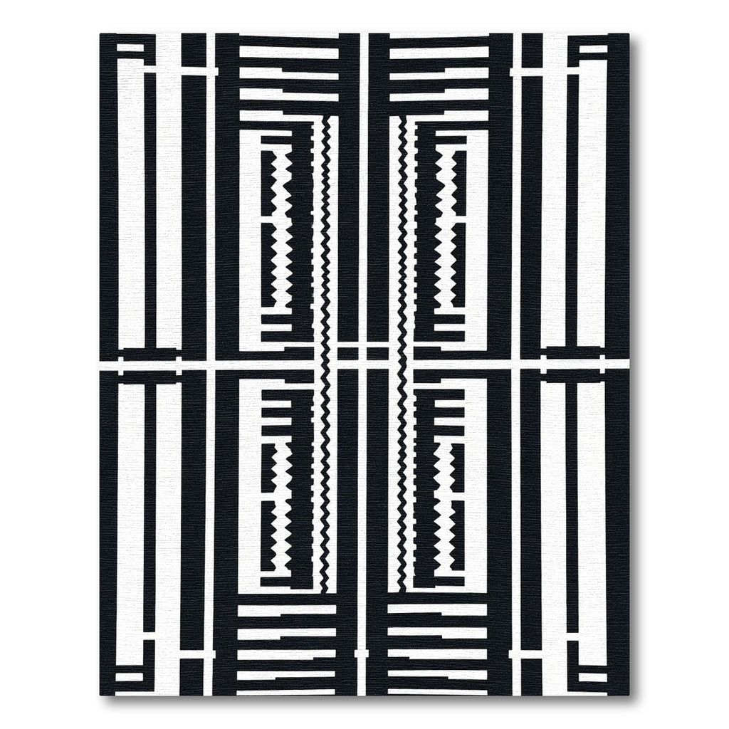 Bold Black White Geometric Rectangle Rug