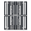Bold Black White Geometric Rectangle Rug