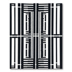 Bold Black White Geometric Rectangle Rug