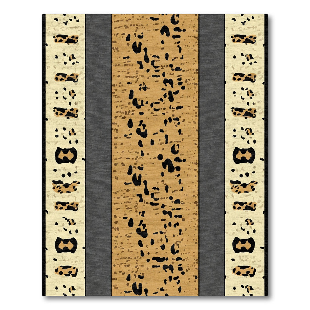 Spotted Tan Faux Fur Stripe Rug