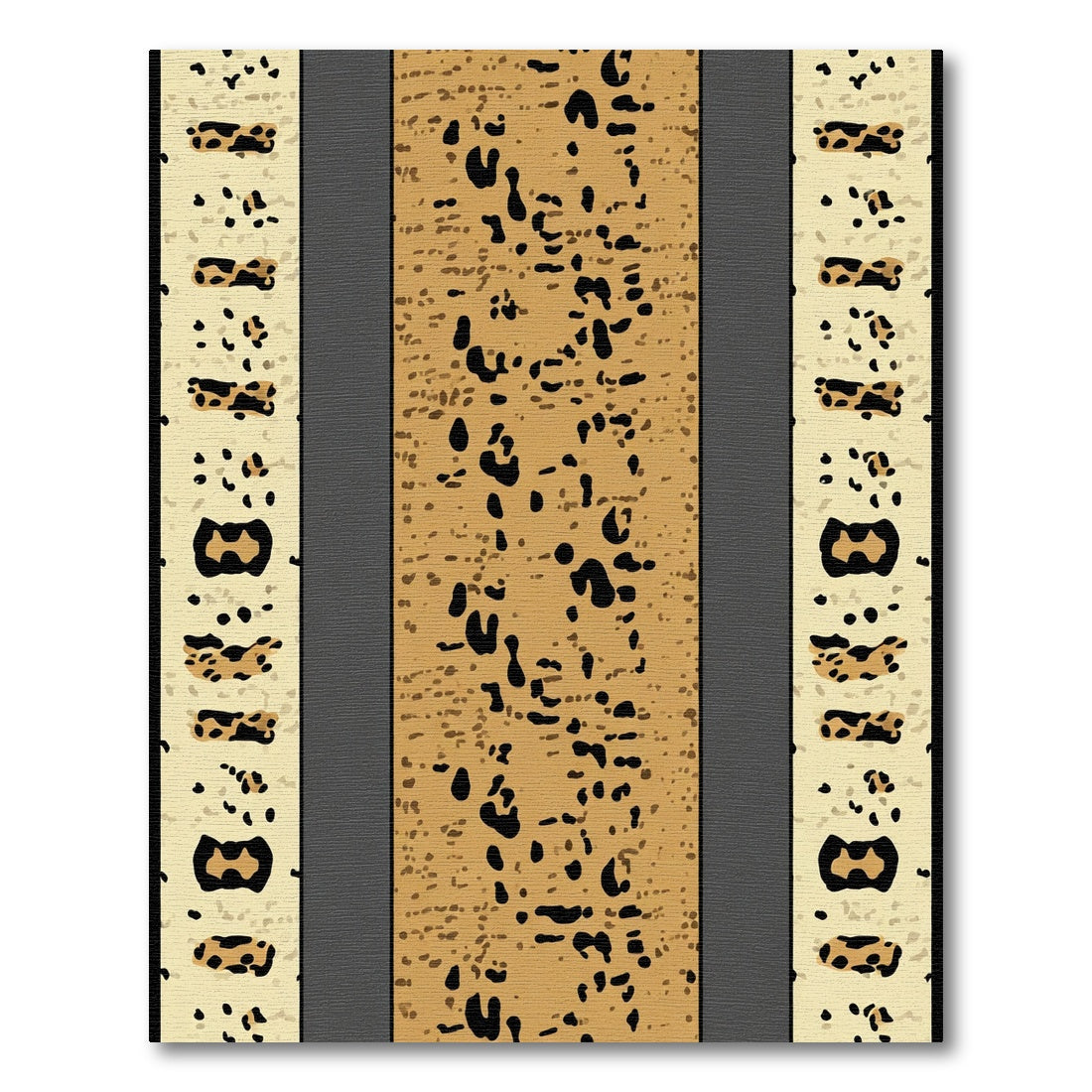 Spotted Tan Faux Fur Stripe Rug