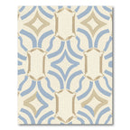 Pale Blue Tan Arch Medallion Rug