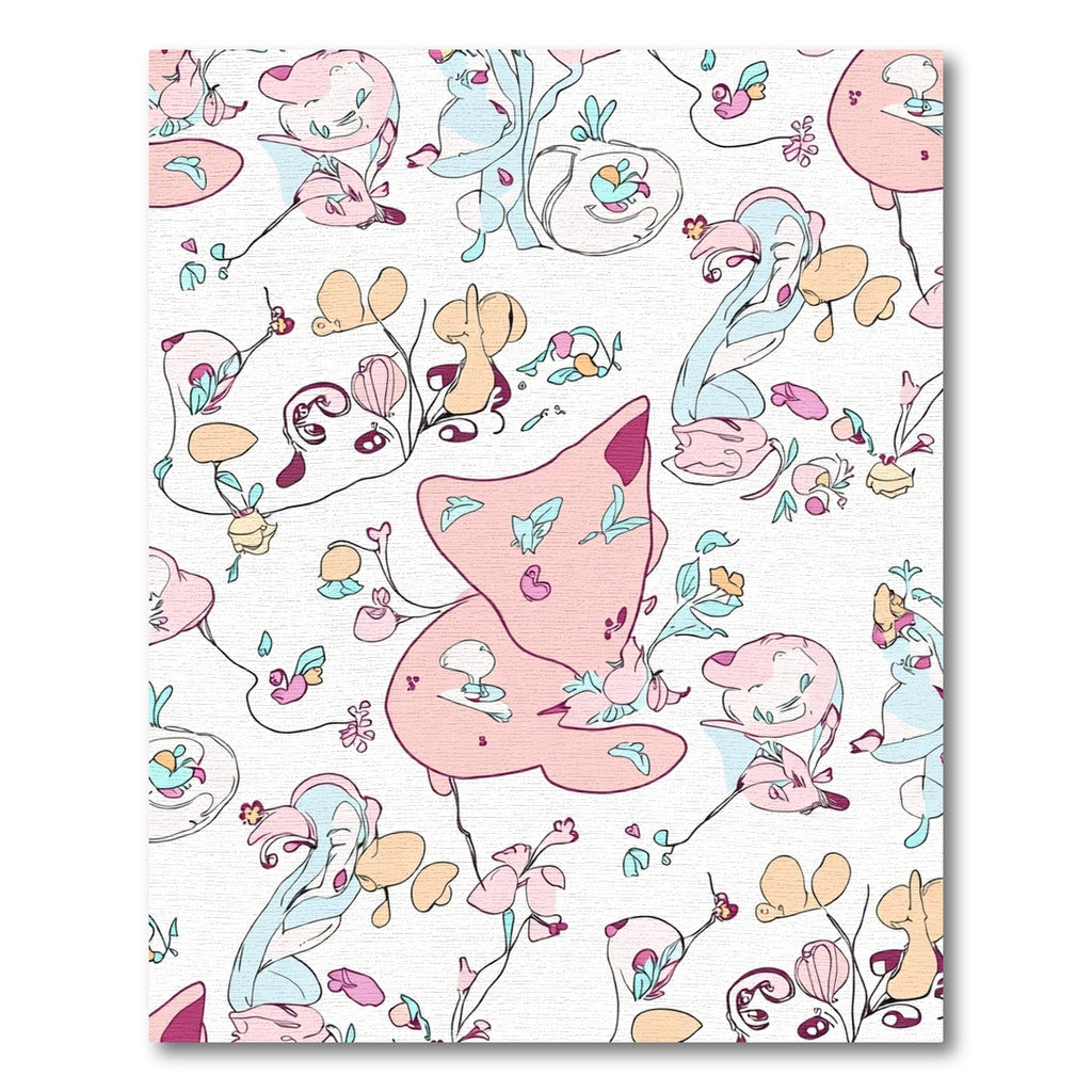 Whimsical Pastel Organic Flow Rug