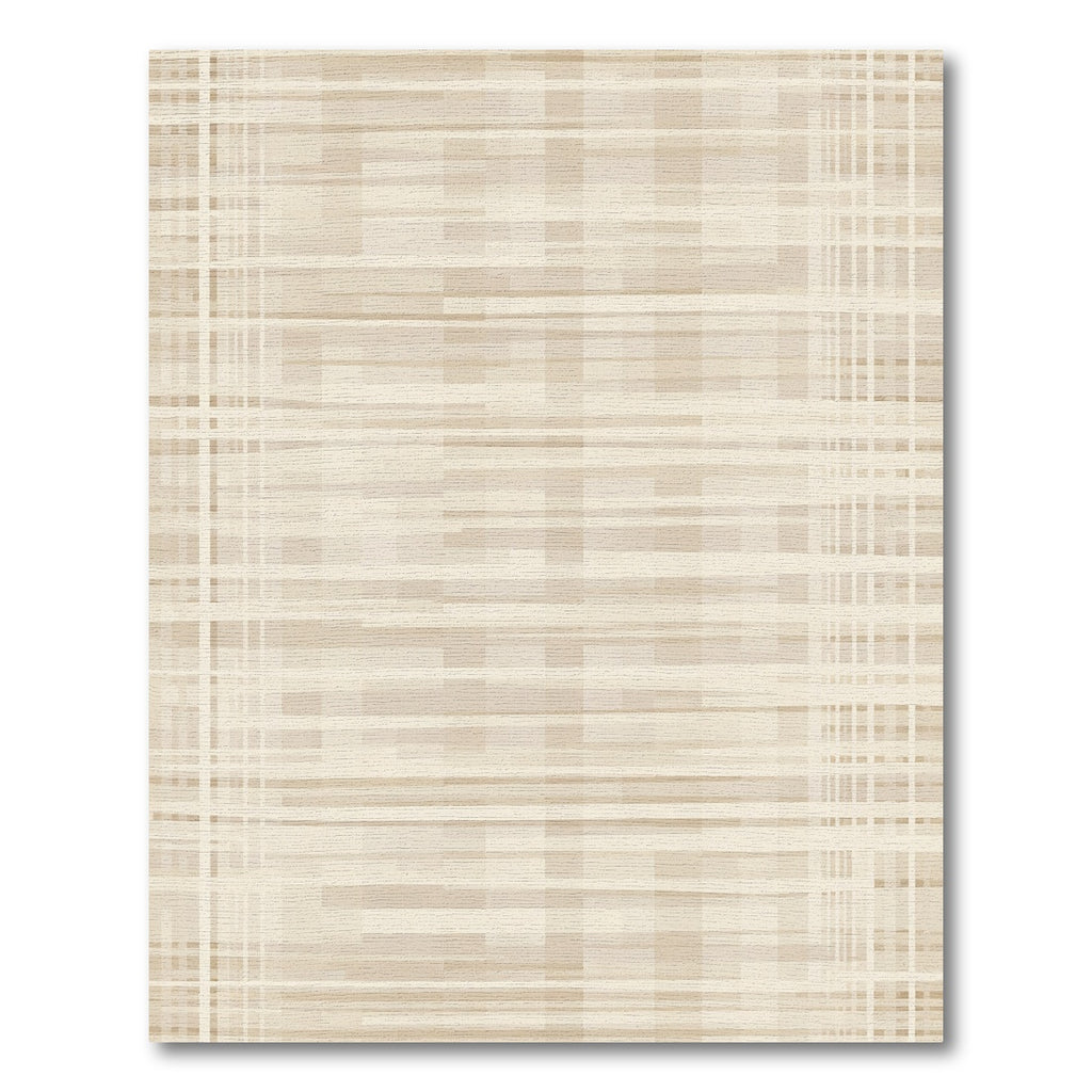 Subtle Beige Woven Grid Rug