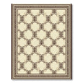 Maroon Cream Interlocking Diamond Border Rug