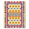 Cream Orange Gray Geometric Diamond Rug