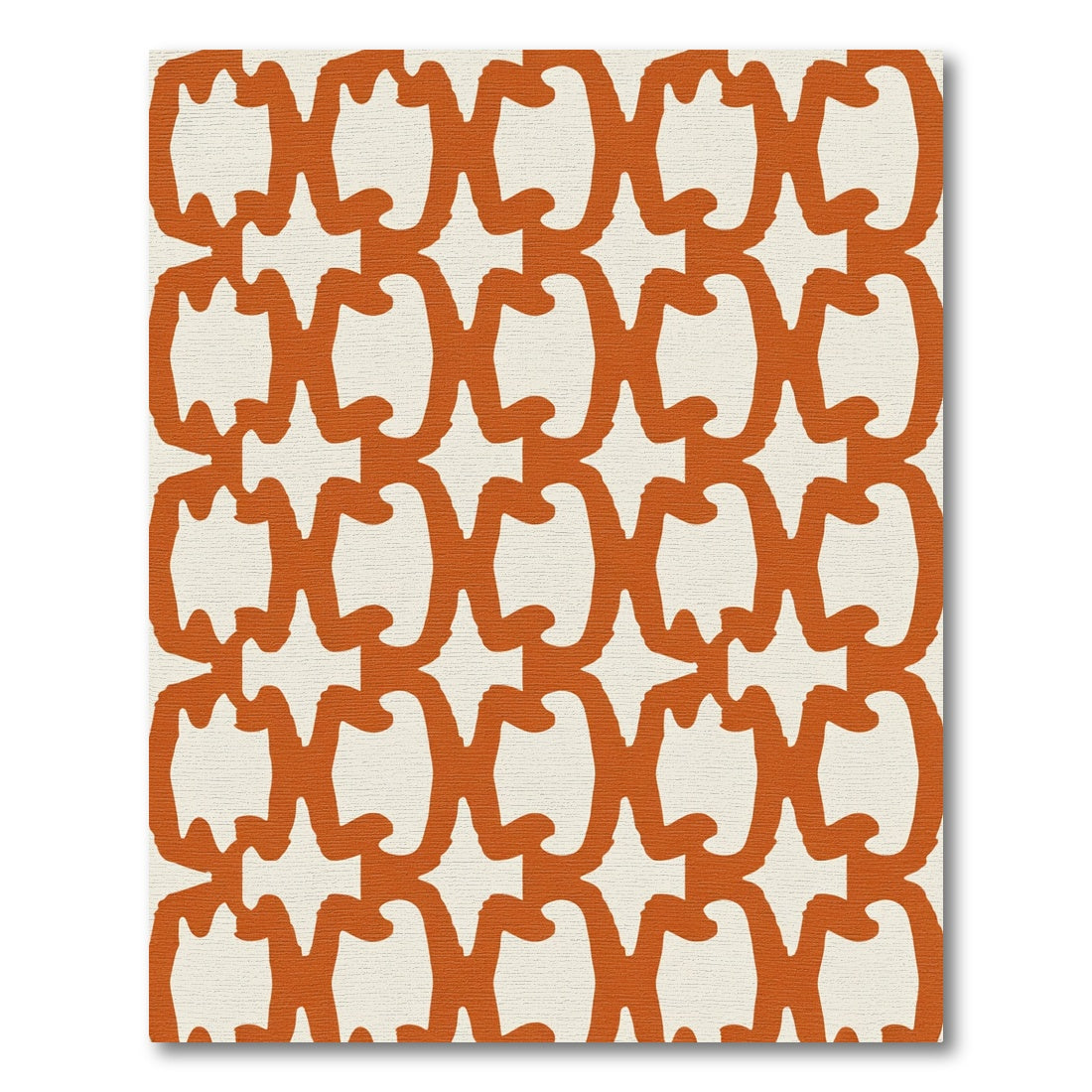 Rust Chain Link Collage Rug