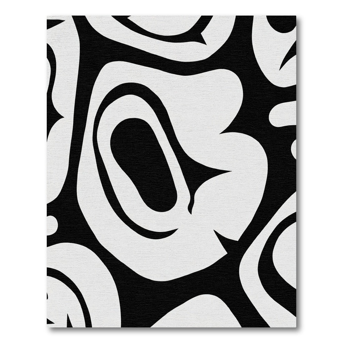 Bold Black And White Organic Flow Rug