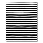 Hand Drawn Bold Black White Lines Rug