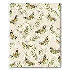 Green Orange Butterfly Foliage Whimsical Rug
