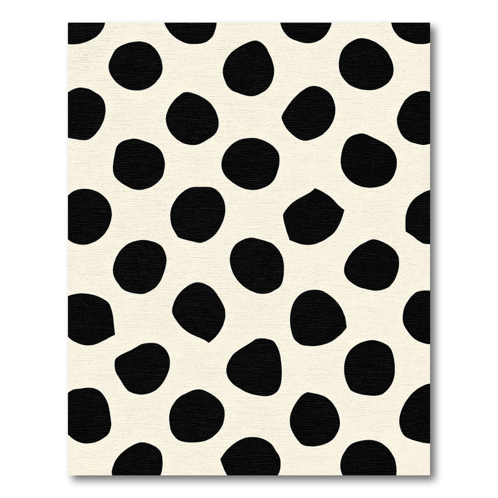Black And Cream Polka Dot Ovals Rug
