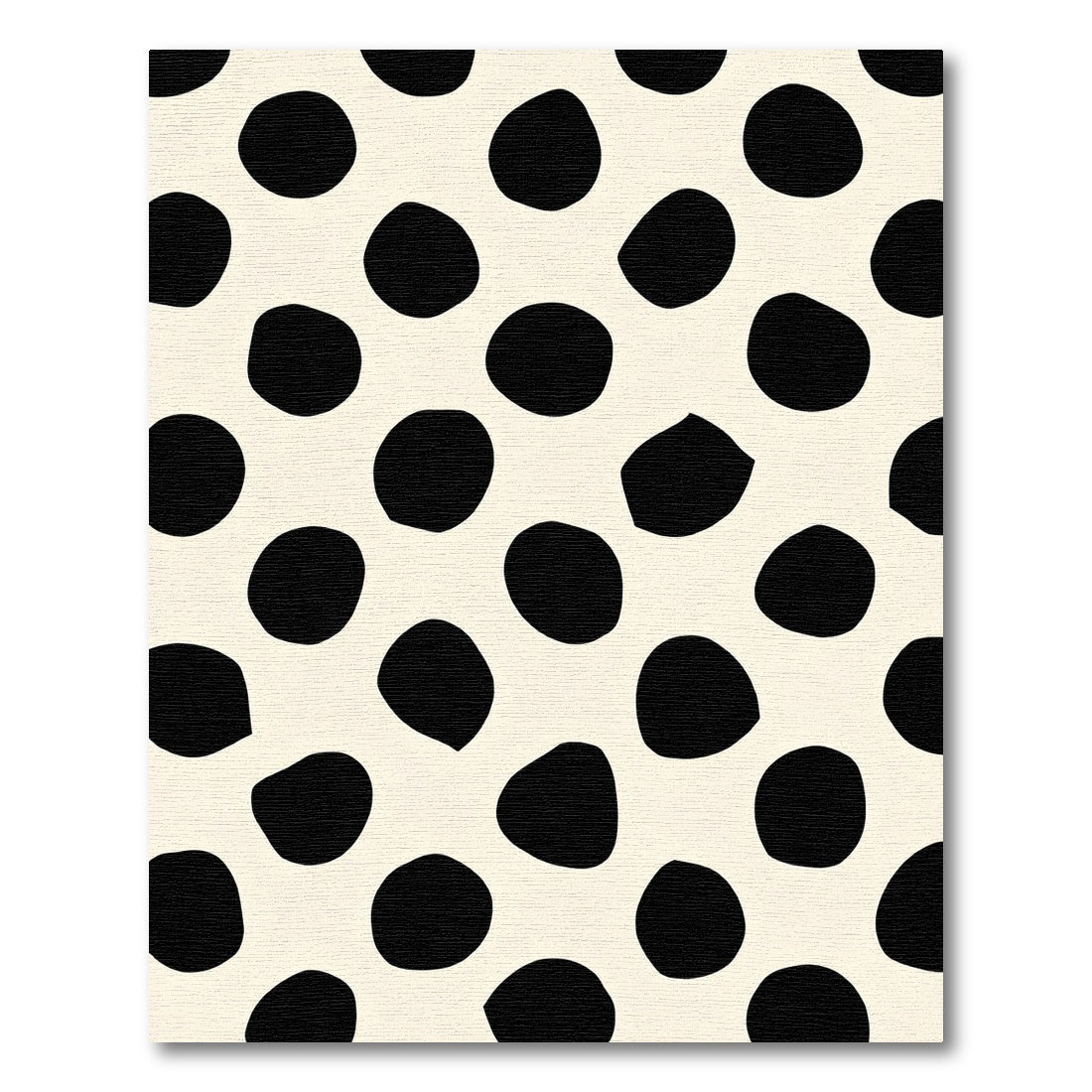 Black And Cream Polka Dot Ovals Rug