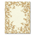 Golden Floral Vine Border Rug