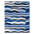 Blue Gray White Chevron Stripe Rug