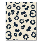Navy Amoeba Blossom Whimsical Arrangement Rug