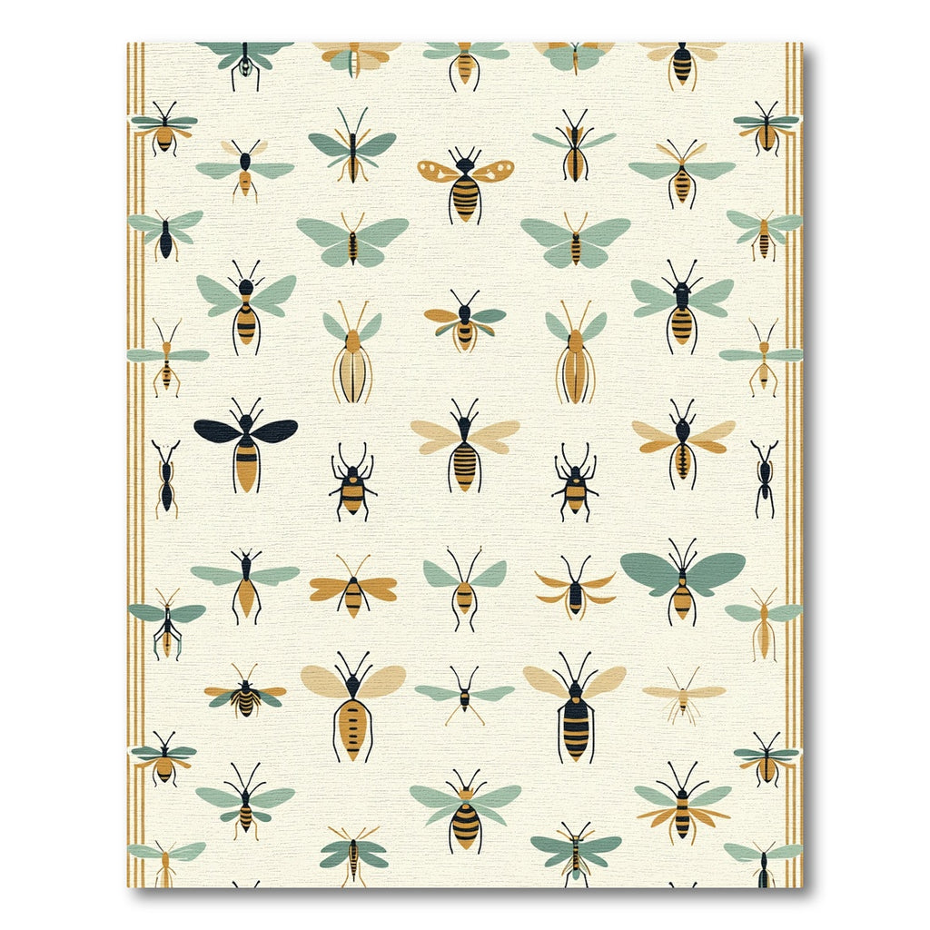 Eclectic Entomological Chart Cream Rug