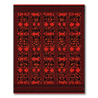 Bold Crimson Geometric Vertical Stripe Rug